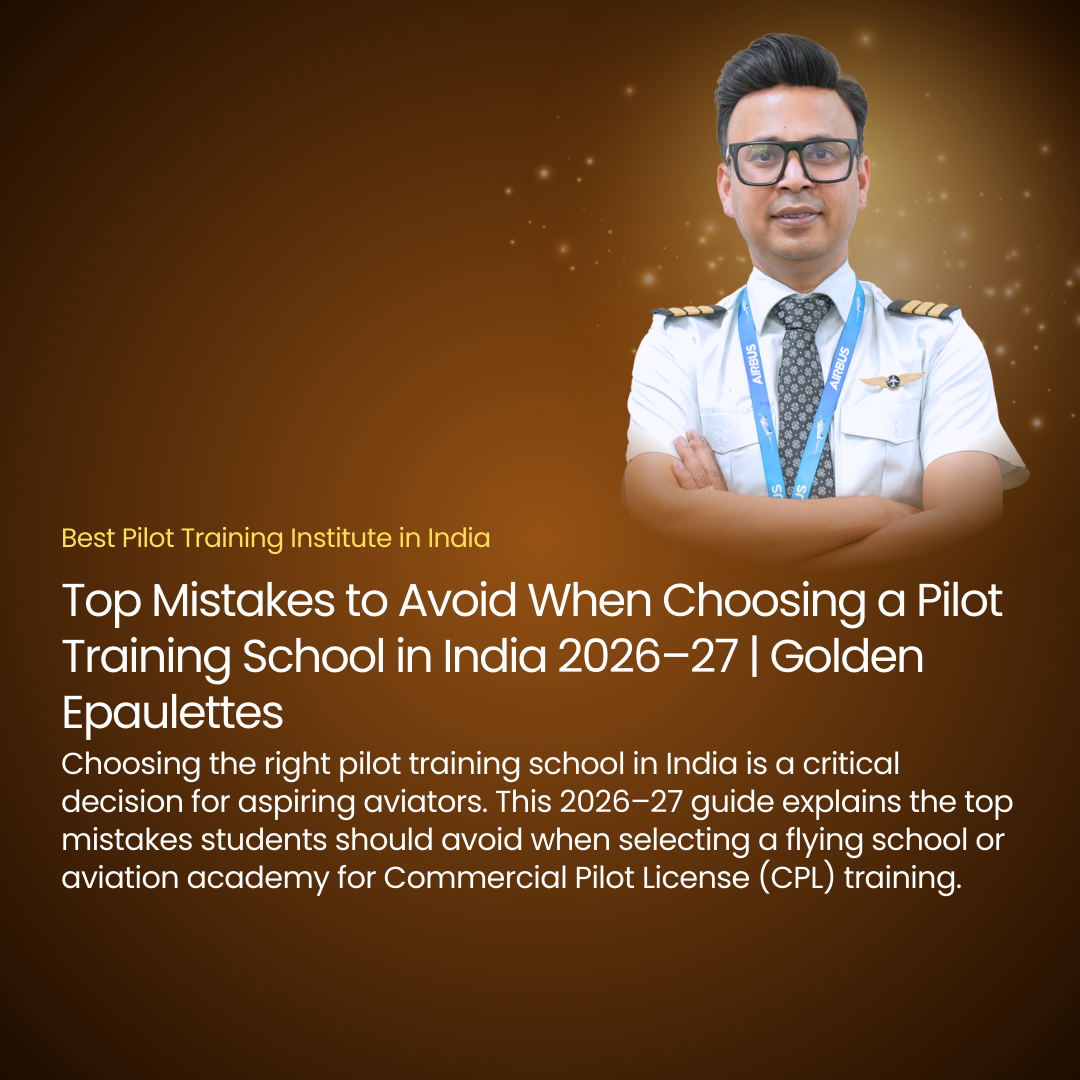Top Mistakes to Avoid When Choosing a Pilot Training School in India 2026–27 | Golden Epaulettes Aviation